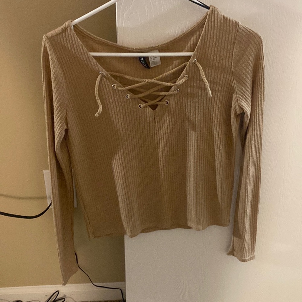brown long sleeve top